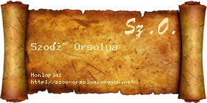 Szoó Orsolya névjegykártya